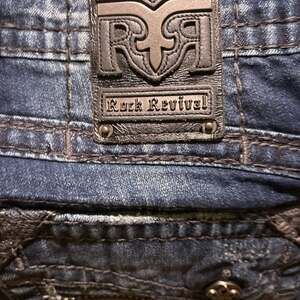 Rock Revival Men's Montell Biker Moto Distressed Jeans 33x33